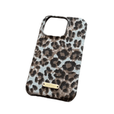 Trendy Cheetah Print Phone Case with Silver Label - Stylish & Protective Cover for iPhone 14 Plus LP22 - yTagCase