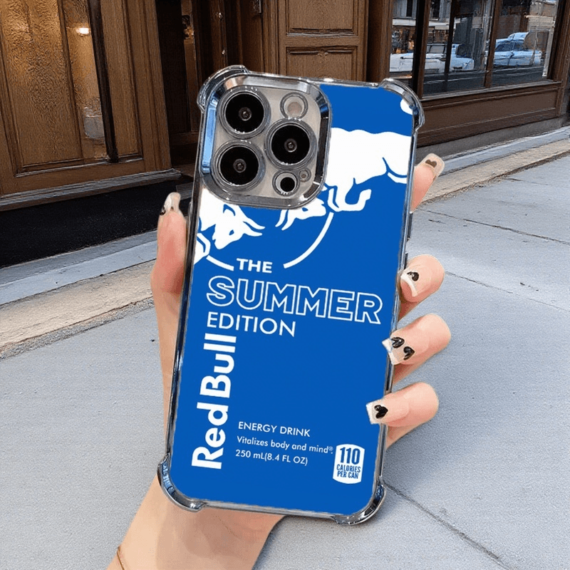 Vibrant Blue Red Bull Phone Case - Military Grade Shockproof Protective Cover for iPhone 14 Plus/Samsung S24 Ultra/Google Pixel RB17 - yTagCase