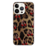 Cherry Cheetah Print Phone Case - Stylish Pink Star Leopard Design, Durable Animal Texture Protective Cover for iPhone Samsung Google LP29 - yTagCase