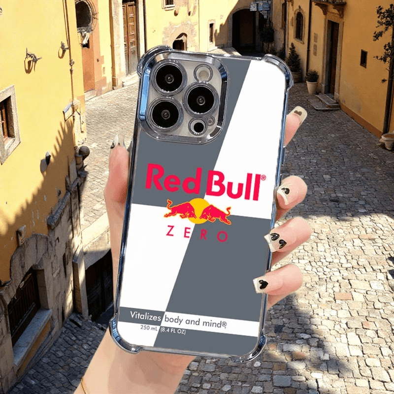 Gray White Red Bull Phone Case Military Grade Shockproof with Card Holder for iPhone Samsung Google RB23 - yTagCase