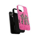 Pink NYC Cheetah Print Durable Phone Case - Military Grade Protection with Animal Texture for iPhone 14 Plus & Samsung S24 Ultra LP36 - yTagCase