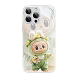 Galaxy Silver Labubu Doll Phone Case Metallic Paint Glass Case Trendy Artistic LB024 - yTagCase