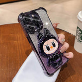 Midnight Purple Labubu Mirror Stand Phone Case - Trendy Shockproof LB005 - yTagCase