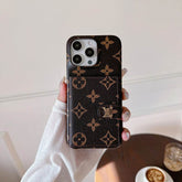 Brown LV Element Phone Case with Card Holder LX068 for iPhone 15 Pro Max - yTagCase