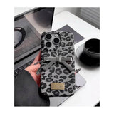 Cheetah Print Matte Phone Case with Bow - Stylish Animal Texture Protective Cover for iPhone 14 Plus LP26 - yTagCase
