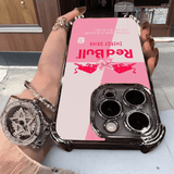 Pink Red Bull Phone Case Durable Shockproof Protective Cover for iPhone Samsung Google RB06 - yTagCase