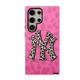 Pink NYC Cheetah Print Durable Phone Case - Military Grade Protection with Animal Texture for iPhone 14 Plus & Samsung S24 Ultra LP36 - yTagCase