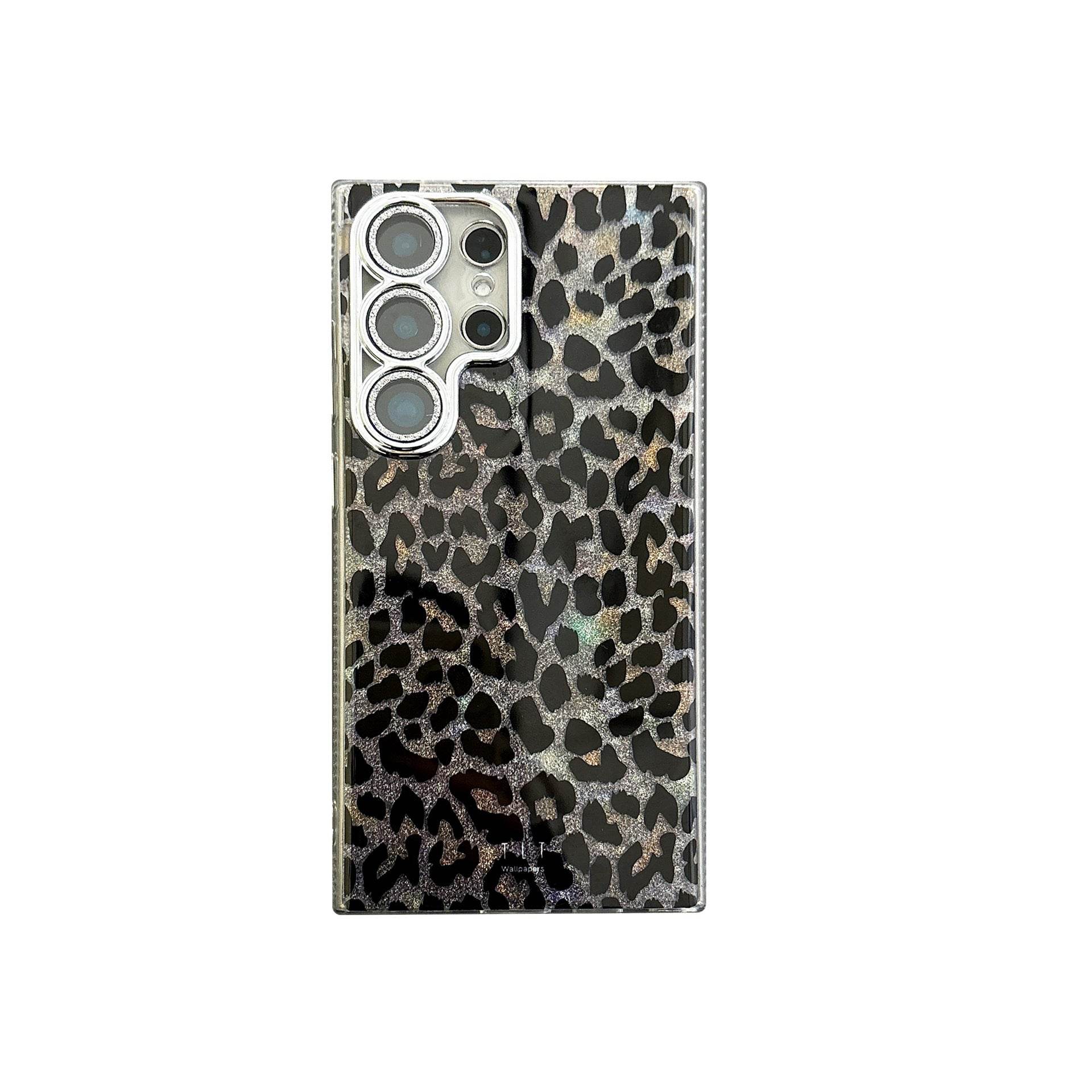 Shockproof Cheetah Print Glitter Phone Case - Durable Samsung S24 Ultra Cover LP16 - yTagCase