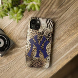 New York Cheetah Print Phone Case - Durable Animal Texture Protective Cover for iPhone 14 Plus Samsung S24 Ultra LP37 - yTagCase