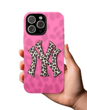 Pink NYC Cheetah Print Durable Phone Case - Military Grade Protection with Animal Texture for iPhone 14 Plus & Samsung S24 Ultra LP36 - yTagCase