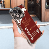 Deep Red Red Bull Phone Case - Military Grade Shockproof Cover with Cheetah Print for iPhone 14 Plus/Samsung S24/Google Pixel RB08 - yTagCase