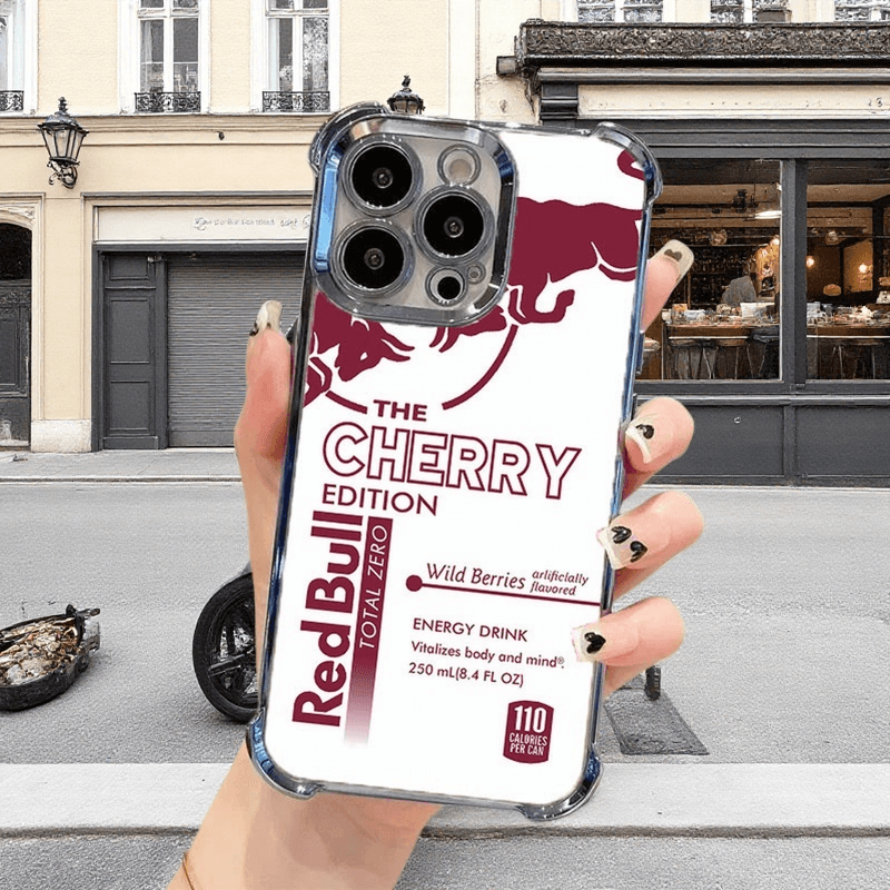 Cherry Energy White red bull phone case Durable Shockproof Protective Cover for iPhone Samsung Google RB24 - yTagCase