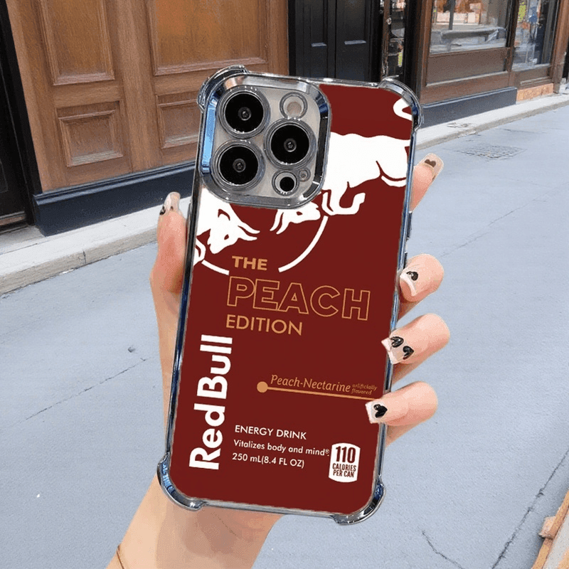 Deep Red Red Bull Phone Case - Military Grade Shockproof Cover with Cheetah Print for iPhone 14 Plus/Samsung S24/Google Pixel RB08 - yTagCase