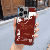 Deep Red Red Bull Phone Case - Military Grade Shockproof Cover with Cheetah Print for iPhone 14 Plus/Samsung S24/Google Pixel RB08 - yTagCase