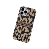 Luxury Cheetah Print Embroidered Fabric Phone Case - Full-Body Protection for iPhone 14 Plus LP08 - yTagCase