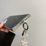 Cheetah Print Glitter Phone Case with Wrist Strap - Stylish & Protective Cover for Samsung Galaxy S24 Ultra LP18 - yTagCase