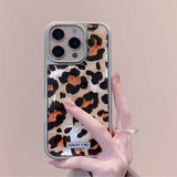 Trendy Cheetah Print iPhone Case - Shockproof Full-Body Protection with Metal Frame for iPhone 14/15 Pro Max LP20 - yTagCase
