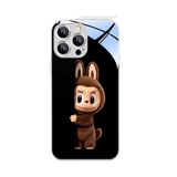 Labubu Phone Case Star Silver Frame + Black Labubu Shatterproof MagSafe Glass LB043 - yTagCase