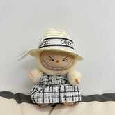 Silver Labubu Gucci-Inspired Doll Outfit Set - 17cm Labubu Clothes + Hat LBC013 - yTagCase
