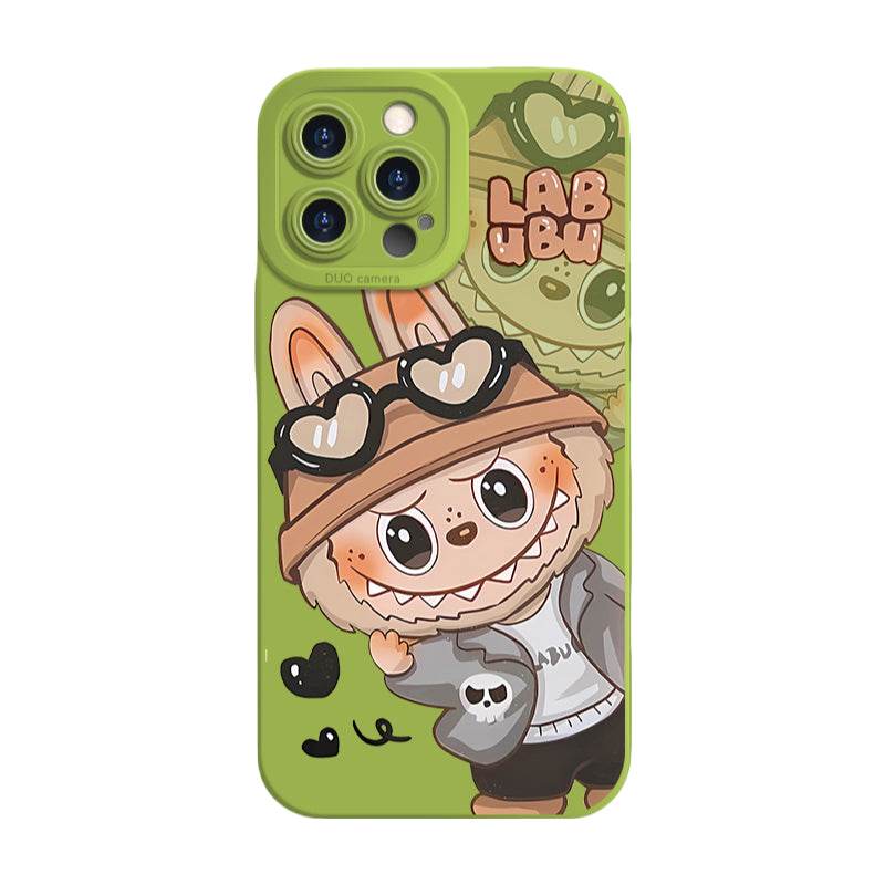 Wasabi Green Labubu Peeking Phone Case - Trendy Protective LB013 - yTagCase