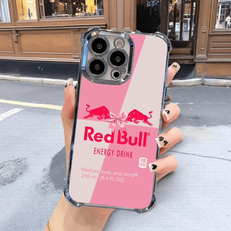 Pink Red Bull Phone Case Durable Shockproof Protective Cover for iPhone Samsung Google RB06 - yTagCase