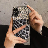 Luxury Cheetah Print Phone Case with Gemstones - Shockproof Full-Back Cover for iPhone 14 Plus | LP13 - yTagCase