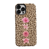 Pink Floral Cheetah Print Phone Case - Fashionable Tiger Lily Design for iPhone 14 Plus & Samsung S24 Ultra LP34 - yTagCase