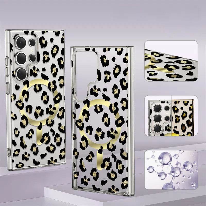 Magnetic Cheetah Print Phone Case for Samsung Galaxy S24 - Stylish & Protective LP06 - yTagCase