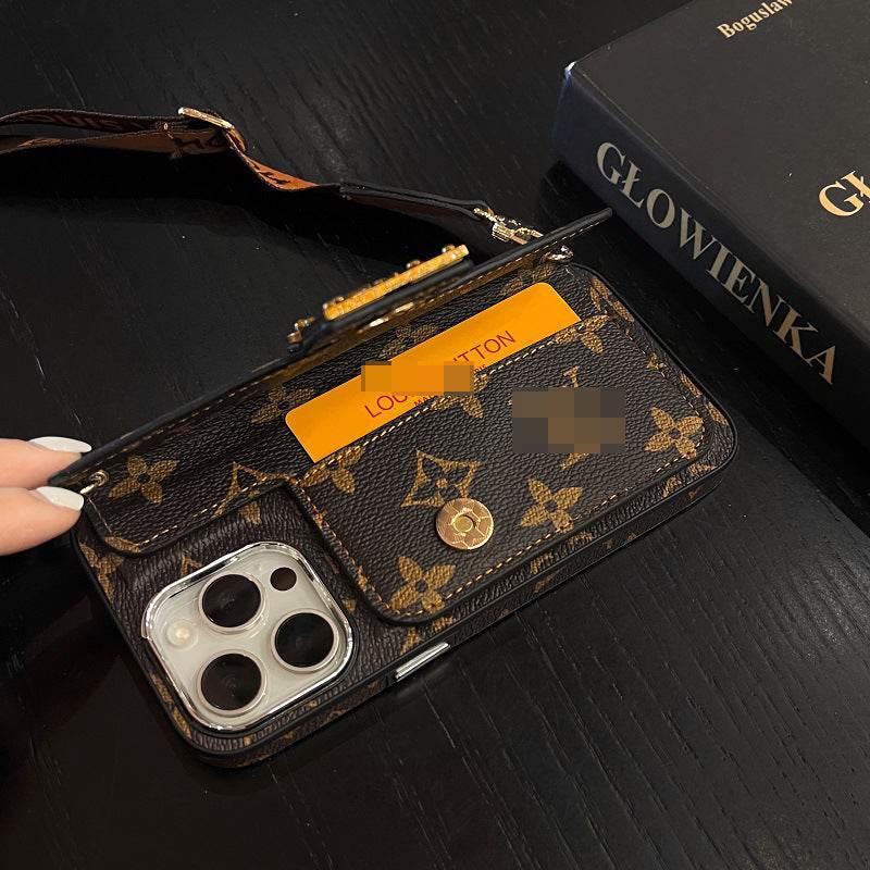 Brown LV Element Crossbody Wallet Phone Case for iPhone | LX026 - yTagCase