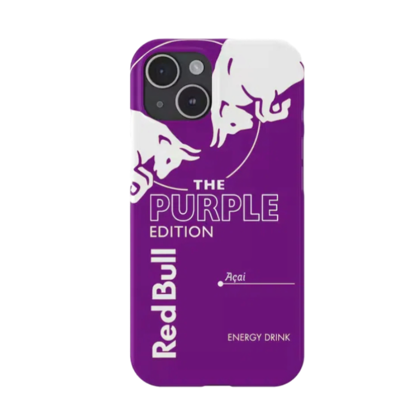 Red Bull Phone Case with MagSafe Compatibility for iPhone Samsung, dual-layer protection, stylish purple glossy/matte finish