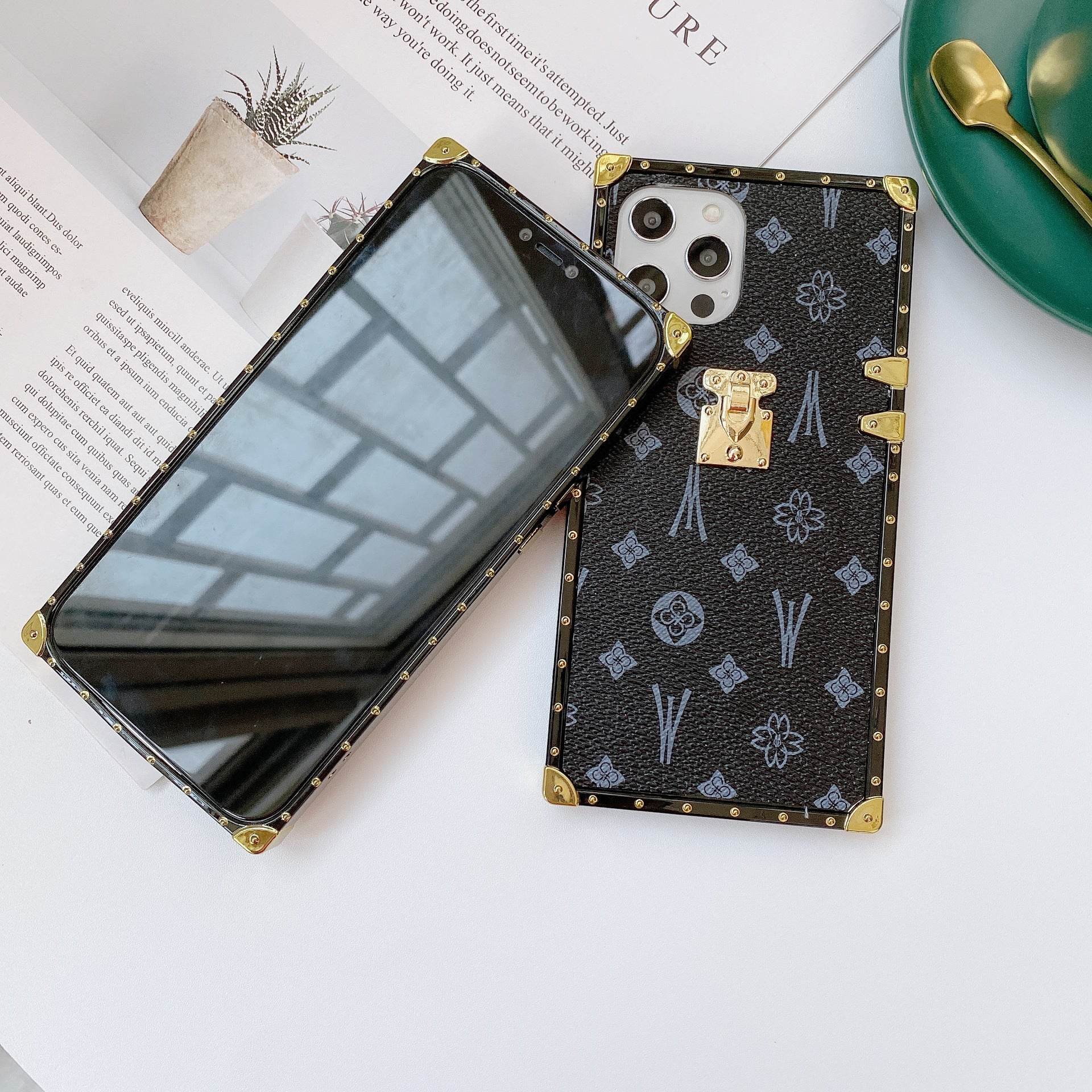 Black LV Trunk Series Phone Case for iPhone & Samsung | LX010 - yTagCase