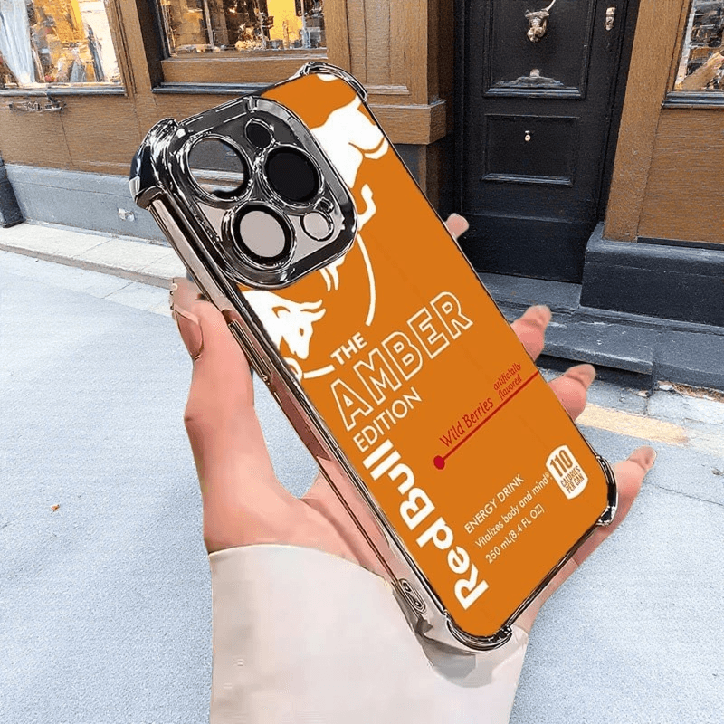 Orange Red Bull Phone Case Durable Shockproof Cheetah Print Protective Cover for iPhone 14 Plus Samsung Galaxy S24 Google Pixel RB18 - yTagCase