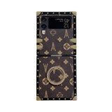 Luxury LV Trunk design phone case for Samsung ZFLIP featuring iconic LV aesthetic and sophisticated mood