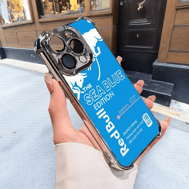 Ocean Blue Red Bull Phone Case - Military Grade Shockproof Protective Cover for iPhone 12/13/14 Samsung Google RB12 - yTagCase