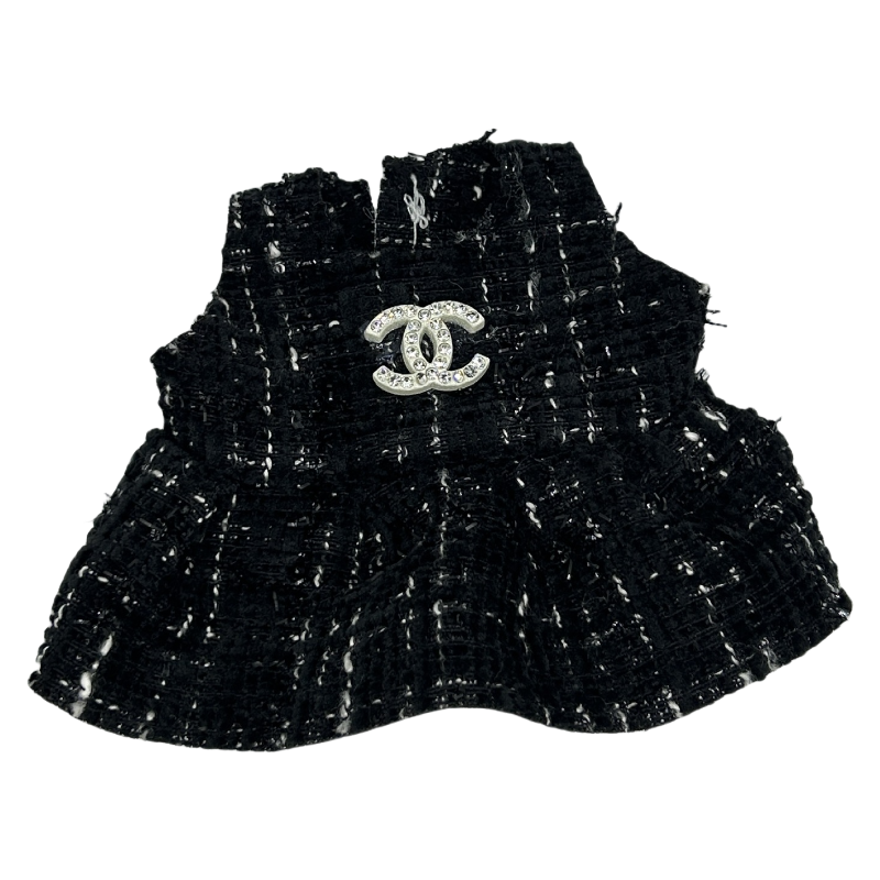 Black Labubu doll clothes with Gucci elements for 17cm Labubu dolls