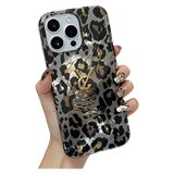 Trendy Cheetah Print Shockproof Phone Case with military-grade protection for iPhone 14 Plus, featuring bold leopard design and dual-layer drop protection.