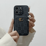 Black GG Card Slot Luxury Phone Case for iPhone 17 Pro Max | LX109 - yTagCase