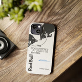 Red Bull themed phone case with reinforced corners, MagSafe compatible for easy charging and mounting
