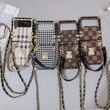 Samsung ZFLIP protective case with shock-absorbent materials and trunk-inspired design statement piece for daily drops