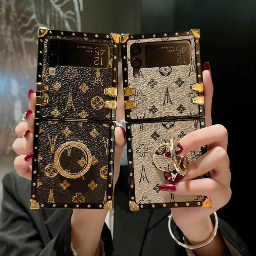 Brown LV Trunk Series Phone Case for Samsung Z FLIP3/4/5/6 | LX012 - yTagCase