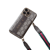 Cream GG Crossbody Wallet Phone Case for iPhone 16 Pro Max | Luxury LX099 - yTagCase