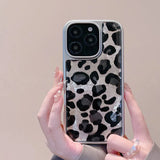 Trendy Cheetah Print iPhone 14 Plus Case with Premium Metal Frame - Stylish Protective Cover | LP19