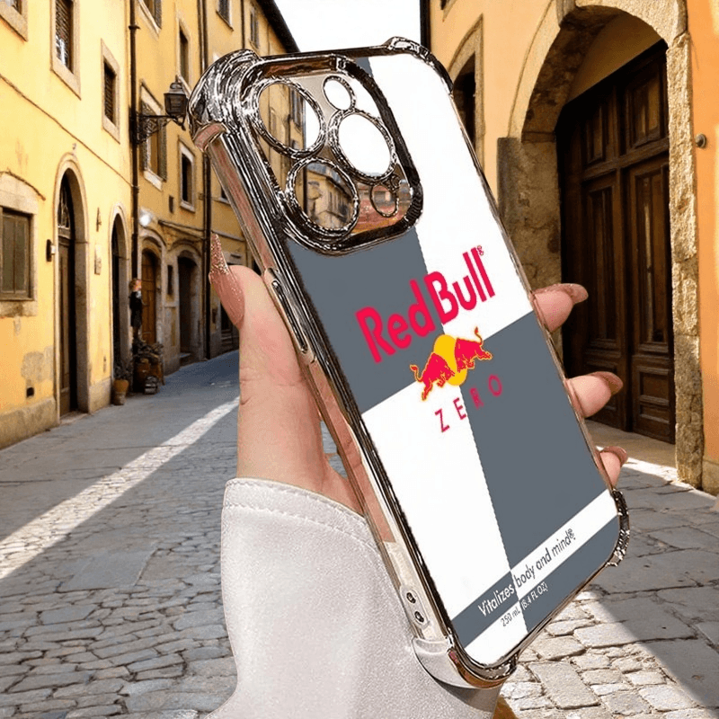 Gray White Red Bull Phone Case Military Grade Shockproof with Card Holder for iPhone Samsung Google RB23 - yTagCase