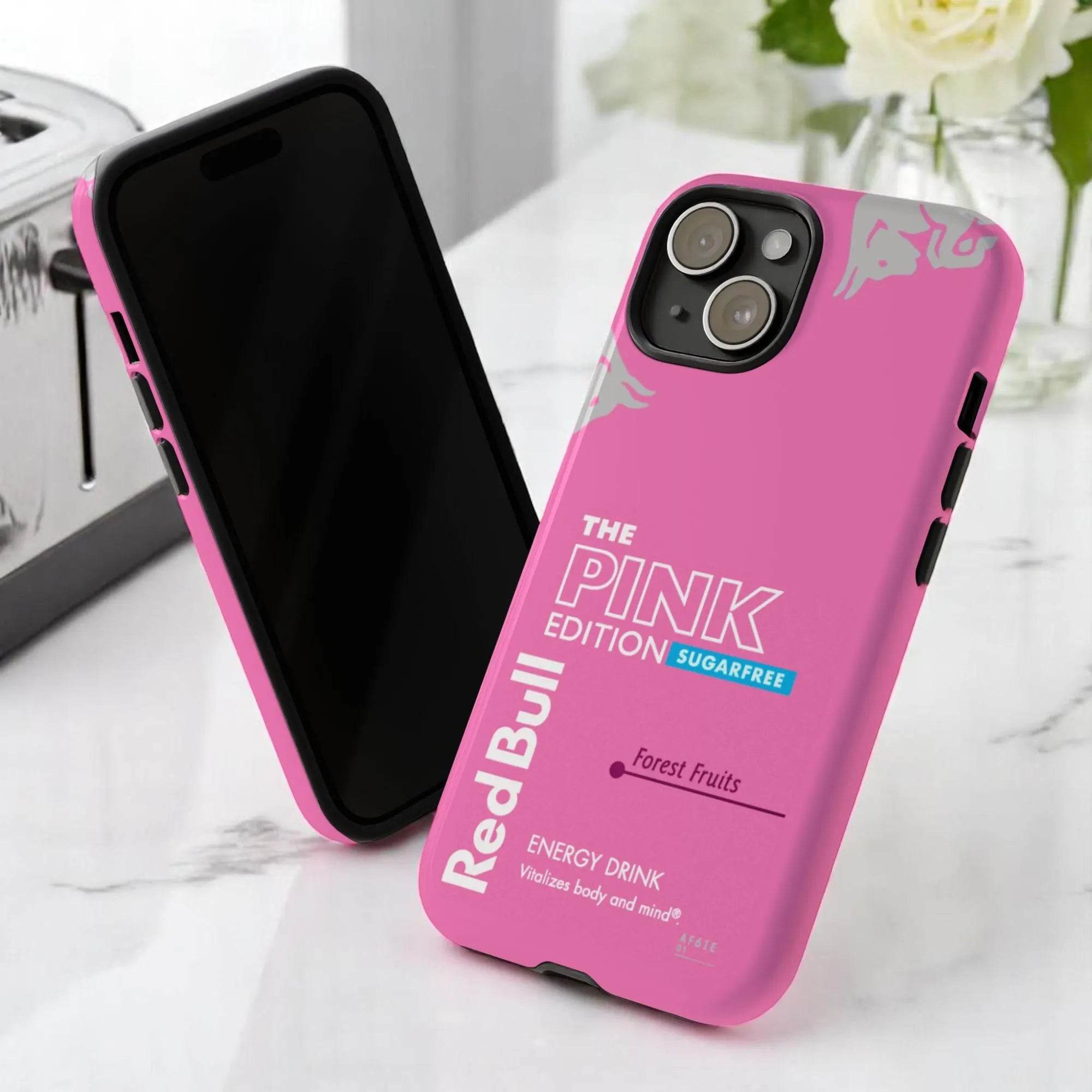 Pink Red Bull Phone Case - MagSafe Compatible Dual Protection Glossy/Matte for iPhone & Samsung RB026 - yTagCase