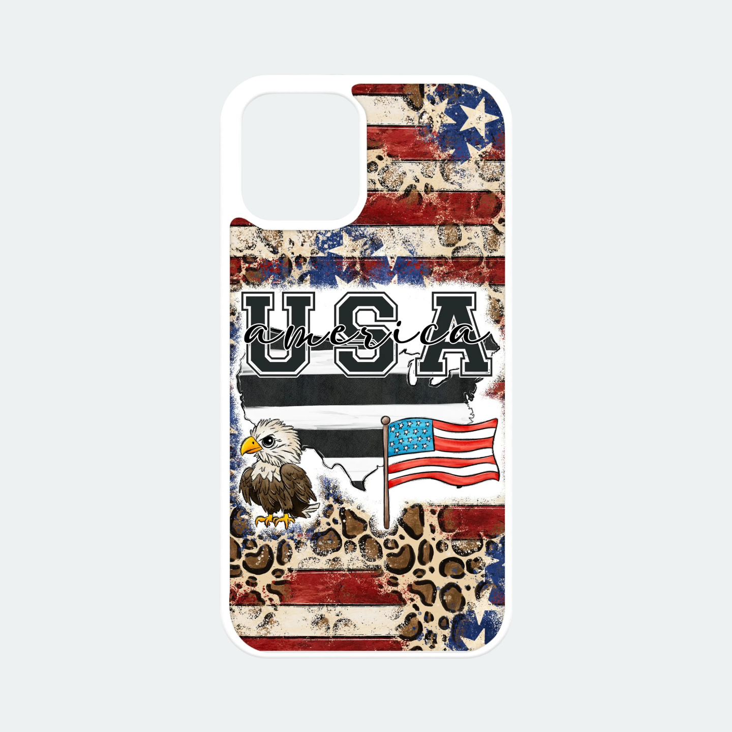 Cheetah print phone case on a smartphone