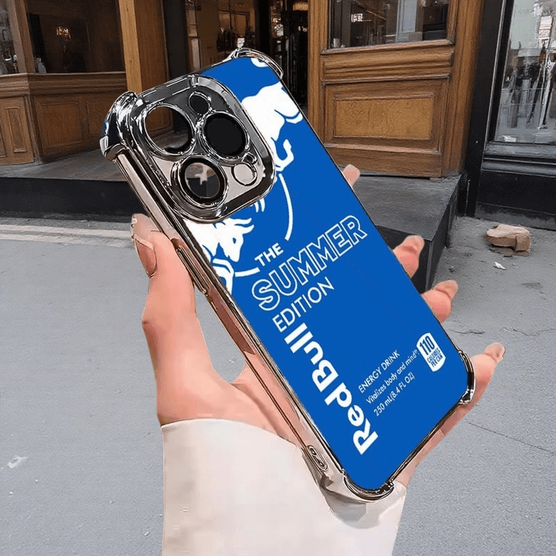 Vibrant Blue Red Bull Phone Case - Military Grade Shockproof Protective Cover for iPhone 14 Plus/Samsung S24 Ultra/Google Pixel RB17 - yTagCase