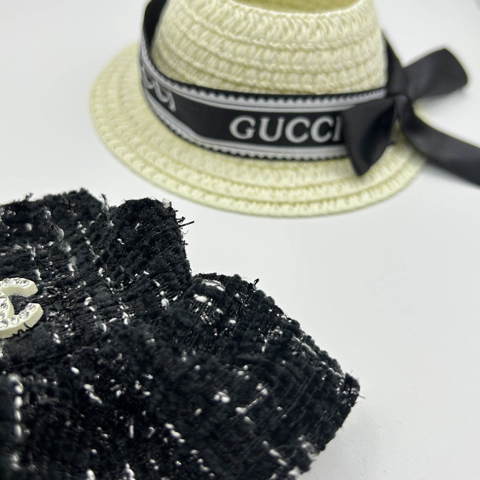 Black Labubu Gucci-Inspired Doll Outfit Set - Clothes + Hat for 17cm Labubu LBC012 - yTagCase