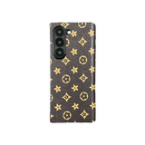 LV-inspired phone case with matte finish and magnetic closure as a statement piece