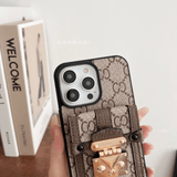 Gray GG Crossbody Phone Case with Wallet & Strap - Luxury Designer iPhone Case LX108 - yTagCase