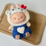 High-quality Labubu doll clothes set in blue